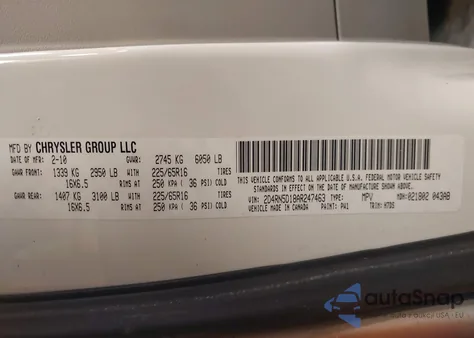 2010 Dodge Grand Caravan Sxt из США, поврежденный, VIN 2D4RN5D18AR247463